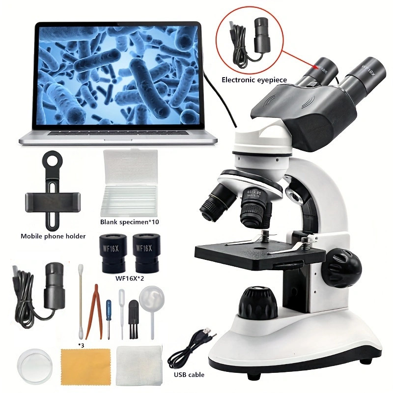 Medical Lab Microscope - 40X-1280X Compound Binocular Microscope, Dual LED