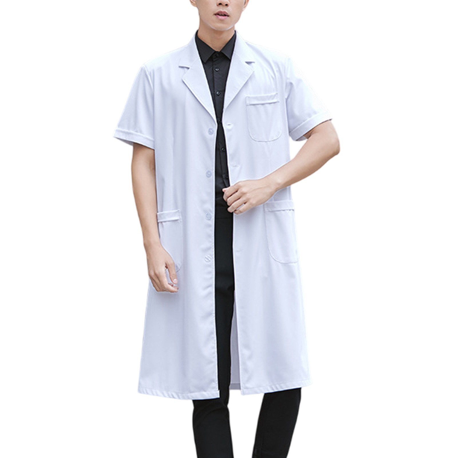 Medical Lab Gown - Pharmacy Wear White Lab Coat Short