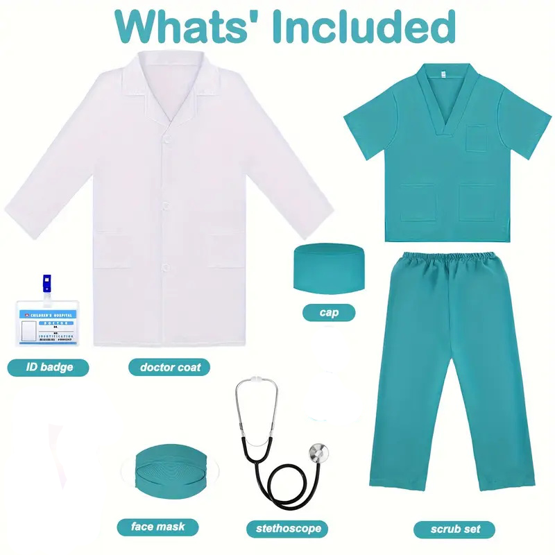 7PCS Kids Doctor Nurse Cosplay - Lab Coat Medical 리뷰 및 가격