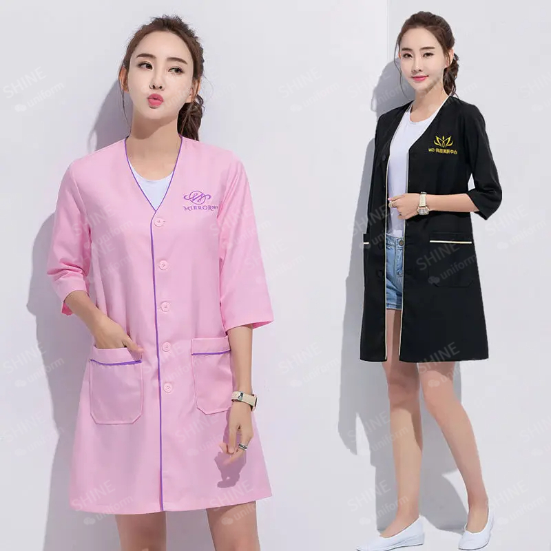 beauty uniform beautician Cust - Lab Coat Medical 리뷰 및 가격